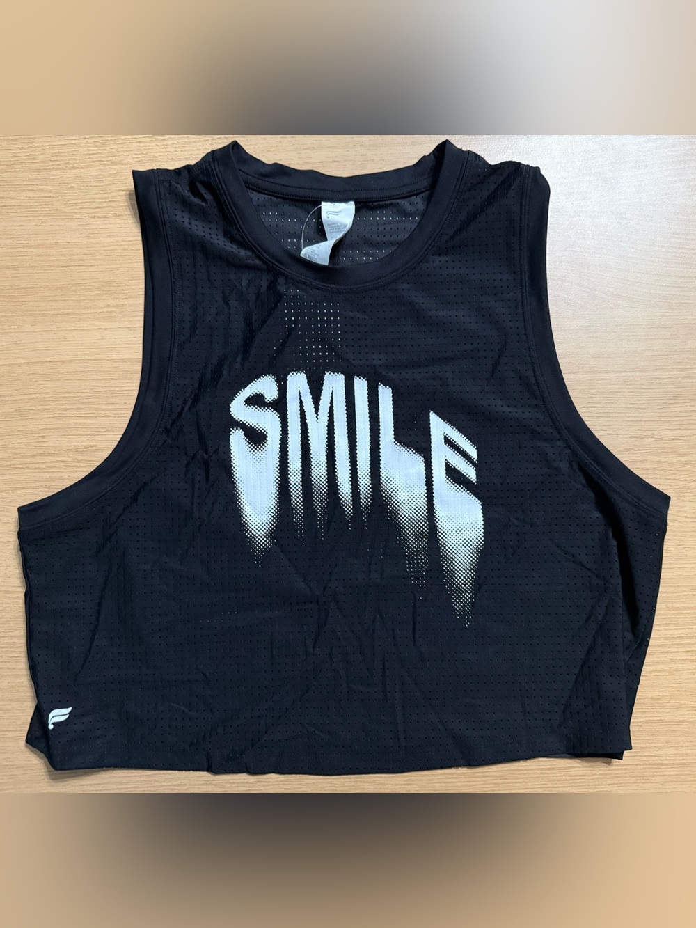 Fabletics Black Perforated Crop Tank